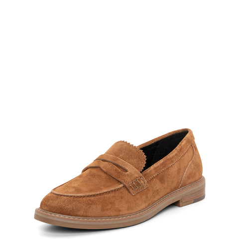 【PORTERNA】nopen suede loafers Kalendra Women's Suede Penny Loafer - Nuts 08 – ara Shoes