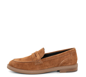 Kalendra Women's Suede Penny Loafer - Nuts 08