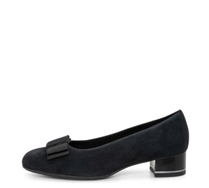 Garnet: Bow Block Heel Pump 35mm - Black 81