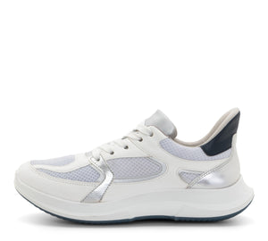 Mariana: Motion Sneaker - White & Silver 12