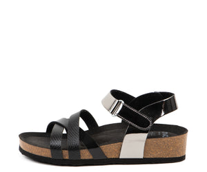 Birdie Women's Cork Wedge Sandal - Black 05 (FINAL SALE)