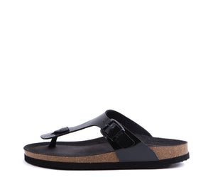 Fran: Cork Thong Sandal - Black 01 (FINAL SALE)
