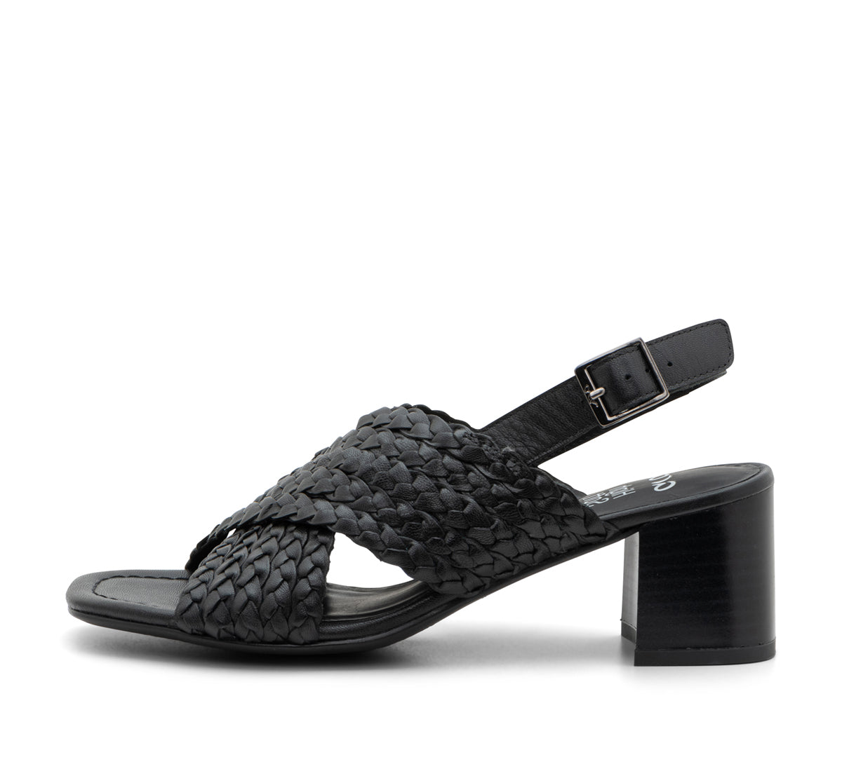 Paige Black Flat Genuine Leather Sandal – Arezzo