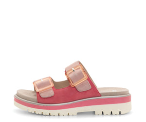 Marbella: Slide Adjustable Slide Sandal - Pink Multi 15