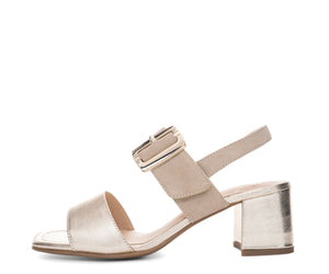 Bordeaux: Adjustable Dress Sandal 50mm - Platinum & Sand 11