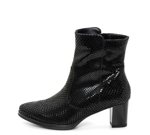 Osmanthus Women's Zip Heel Bootie 50mm - Black 31