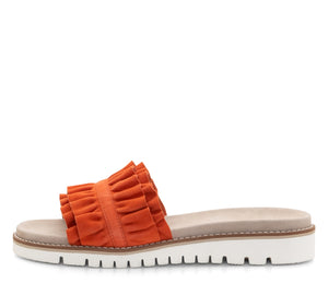 Keyes: Ruffle Slide Sandal - Poppy 18