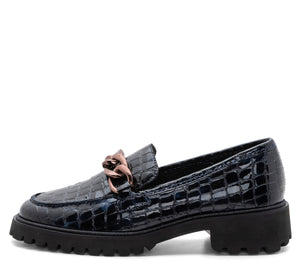 Kiana Women's Chunky Sole Chain Loafer - Navy 14