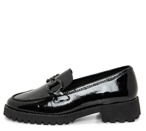 Krysalia Women's Chunky Sole Chain Loafer - Black 11