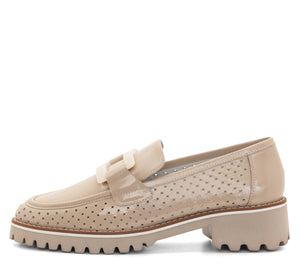 Kegon: Chunky Sole Perforated Loafer - Nude 05