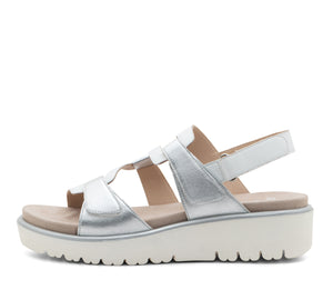 Bayview Women's Adjustable Wedge Sandal - Silver 12