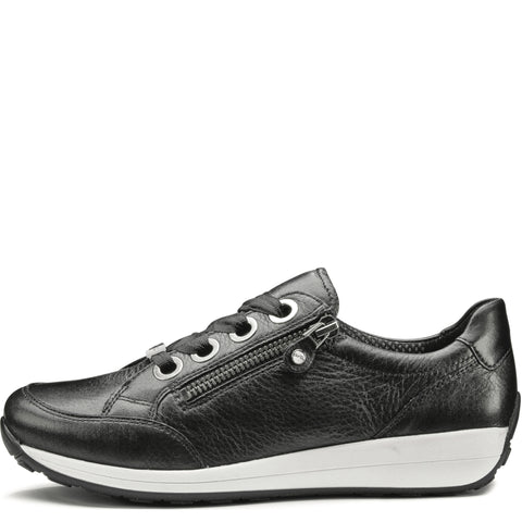 Ollie Women s Zip Sneaker Black 01 ara Shoes United States