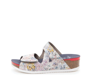 Napa: Adjustable Cork Wedge Slide Sandal - Stone 74 (FINAL SALE)