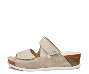 Napa Adjustable Cork Wedge Slide Sandal - Sand 77 (FINAL SALE)