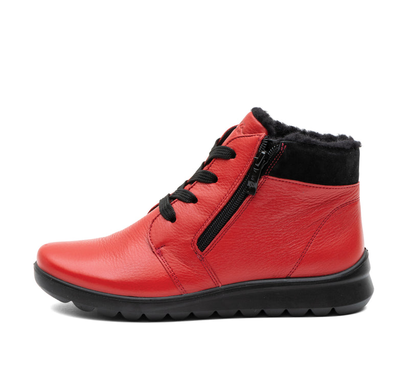 Tonya Women's Warm-lined Zip Bootie - Red 04 – ara Shoes