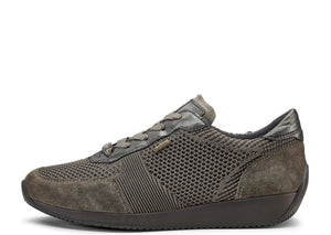 Lila 44063-13 Taupe Women’s Black Lace-up Comfortable Waterproof Sneaker