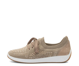 Lisbon Lace Women's Fusion4 Rhinestone Sneaker - Sand 08