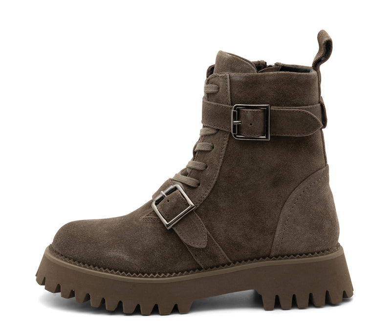 Addison: Double Buckle Zip Boot - Taupe 11 (FINAL SALE) – ara