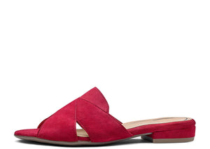 Val 16834-06 Women's Red Suede Elegant and Comfortable Slide Sandal
