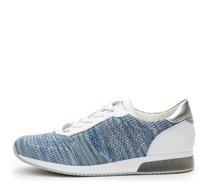 Leigh Women's Sneaker - Blue & White 25