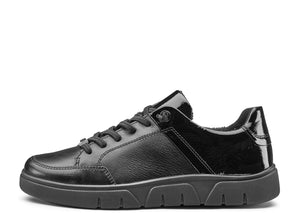 Regina 24459-01 Black Leather & Patent Lace-up Slip-on Sneaker