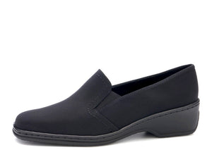 Rabina 41125-87 Women's Black Fabric Sophisticated Slip-on Loafer