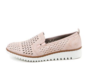 Pacha 50076-88 Powder Pink Slip-on Perforated Comfortable Loafer 